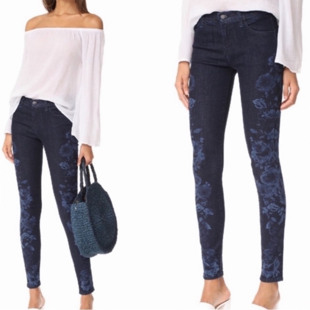 J Brand Alana High Ride Crop Jean in Indigo Blossom.